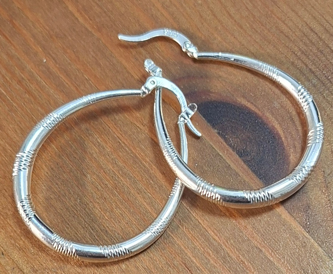 עגילי כסף 925 אובליים