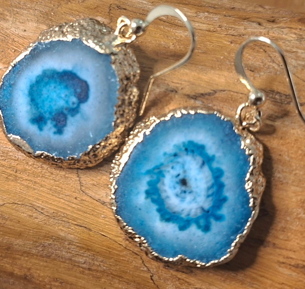 עגילי אבן אגת - למזל, ברכה והצלחה