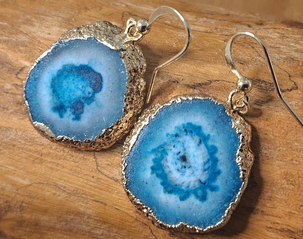 עגילי אבן אגת - למזל, ברכה והצלחה